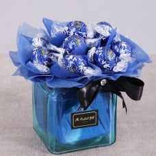 Blue Lindt Truffles Chocolate Bouquet