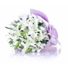 Luxurious White Lilies Bouquet