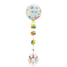 Welcome Baby Colorful Dots Balloon Stand
