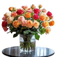 Shades of Orange Roses Vase
