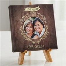 Personalized 'MOM' Canvas with wooden stand (30x40 cms)