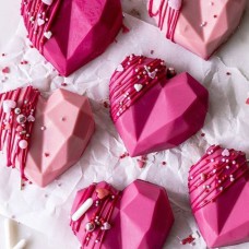 Pink Heart Dipped-mini cakes