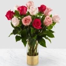 Pastel Pink Shades in a Luxury Gold Vase