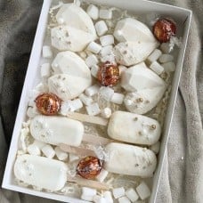 White Cakesicles with Hearts