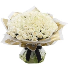 Regal White Roses Flower Bouquet