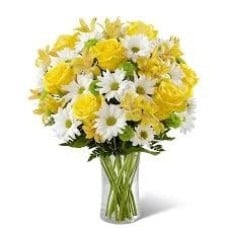 Sunshine Yellow Flowers In A Vase