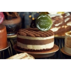 XMAS CHOCOLATE TIRAMISU CAKE (Round)
