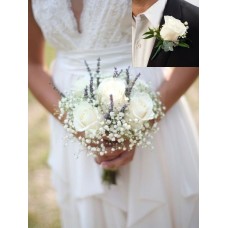 Ecuadorian Roses Bridal Bouquet & Boutonniere