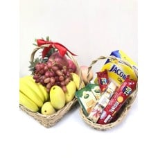 Cheese & Fruits Gift Basket Combo