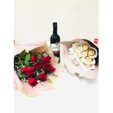 Roses & Chocolates California Wine Package (12 Stems)