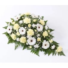 Spray Casket White Funeral Sympathy Flowers (None)
