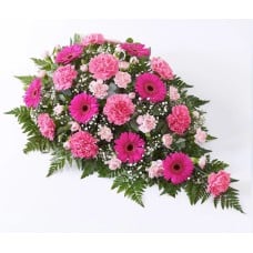Spray Casket Pink Funeral Sympathy Gerberas Carnations (None)