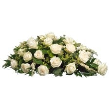 Spray White Ecuadorian Roses Funeral Sympathy (None)