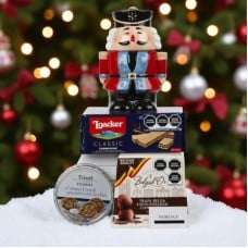 Nutcracker Ceramic Cookie Jar with Cookies and Truffles