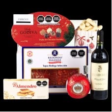 Deluxe Box with Spanish Red Wine, Charcuterie, Chocolates, Shortbreads and More