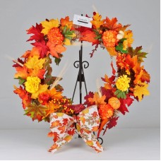 Artificial Autumn Wreath with LED Lights