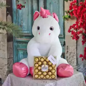 Layla Plush Unicorn with Chocolates Layla Plush Unicorn with Chocolates