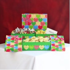 Delicious Gift Tower with Chocolates, Shortbreads and Candy Covered Almonds