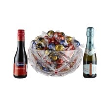 Spectacular Crystal Bowl, Wines and Chocolates Gift Box