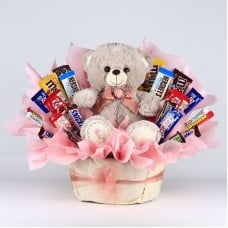 Teddy Bear with Chocolates Candy Bouquet