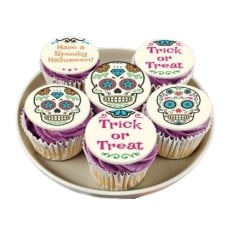 6 Sugar Skull Cupcakes