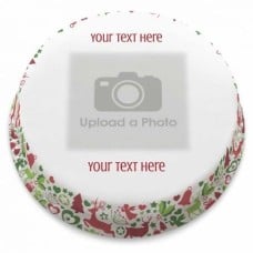 Christmas Pattern Photo Cake (letterbox gift cake (serves 2-4))