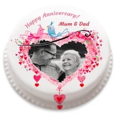 Love Birds Photo Cake (Small Party Cake (Serves 10-12))