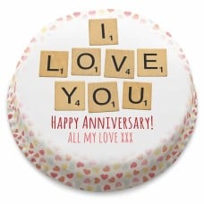 Anniversary Scrabble Cake (Small Party Cake (Serves 10-12))