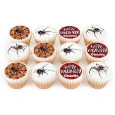 12 spider web cupcakes