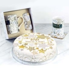 dad star mug gift set (letterbox cake set(c) serves 2)