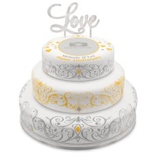 Anniversary Tiered Photo Cake (Single Tier (P) (Serves 10))