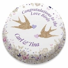Purple Love Birds Cake (Small Party Cake (Serves 10-12))