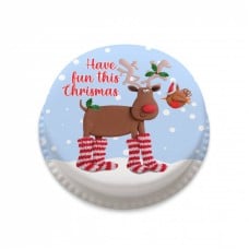 Reindeer & Holly Cake (letterbox gift cake (serves 2-4))