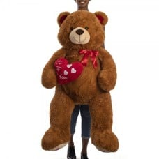 Teddy Bear 1 Meter And 30 Cm - Mozão With Brown Heart