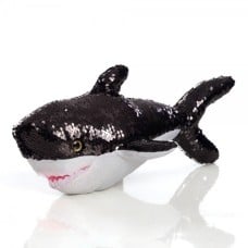 Plush Shark 43 Cm - Magic Shark With Black Reverse Sequin