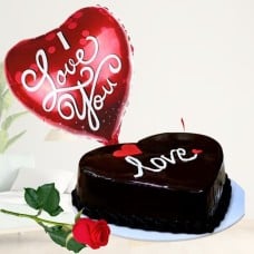 Cake. Rose Chocolates & Balloon