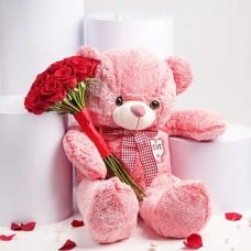 Elevate Romance with the Perfect Gift Teddy & 12 Red Roses