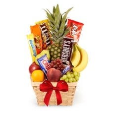 Fresh Fruit & Chocolate Basket Arrangement