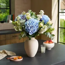 A blue hydrangea bouquet