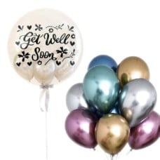 Get Well Soon Bubble - Floating Balloons Bouquet