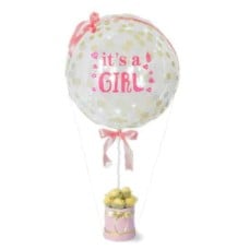 Baby Girl Glitter - Confetti Balloon & Chocolates Gift (Baby Girl Glitter - Confetti Balloons 18" Chocolates 8 pcs)