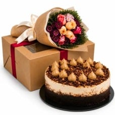 Italian Tiramisu Mascarpone Cake & Flowers