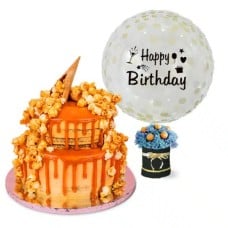 2-Tier Popcorn Layered Salted Caramel Chocolate â€“ Cake