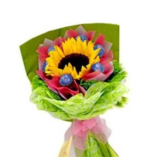 Godiva Ode - Bouquet Flower Chocolate (Godiva Ode - 1 Sunflower 6 Godiva - Chocolate Bouquet)