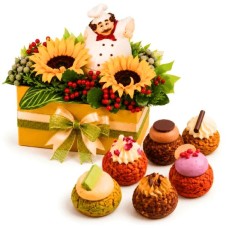 Artisan Choux Pastry Gifts with Sunflowers