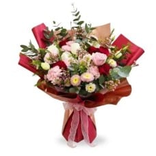Blush Garden - Carnation Roses Flower Bouquet