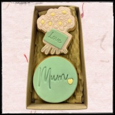 Mother's Day Cookies – Twin Pack Gift Box – Bunch of Flowers for Mum