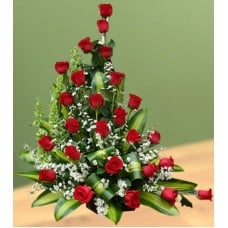 Roses Flower Arrangement In Basket