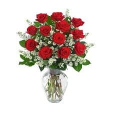 Vase With 12 Roses