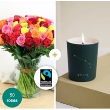 A bouquet of multicolored roses - Aries (Normal)